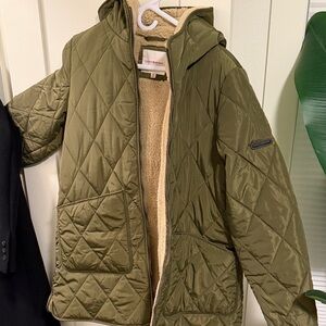 Lucky brand olive Quilted Hooded Jacket
